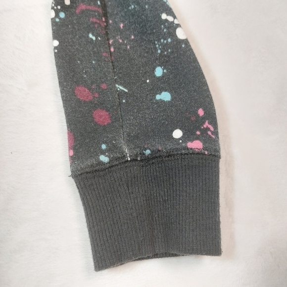 Justice Active Black Paint Splatter Hoodie Size 6 - Picture 8 of 9